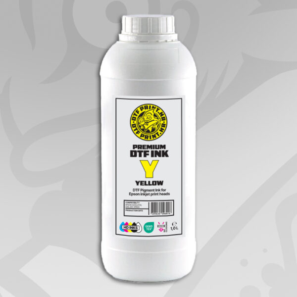 Encre pigmentée DTF Premium pour imprimantes à jet d'encre - 1 l - Jaune