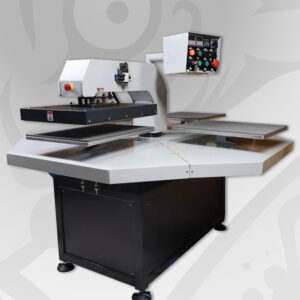 Automatic carousel thermal press for T-shirts, pneumatic, four stations